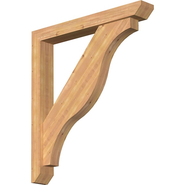 Ekena Millwork Funston Slat Smooth Bracket w/ Offset Brace, Western Red Cedar, 5 1/2"W x 40"D x 44"H BKT0604X40X44FST06SWR - main